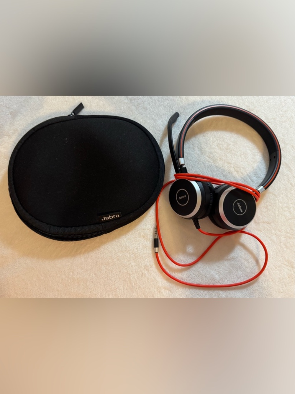 Jabra Evolve 40 Black and Red Wired Headset with Microphone